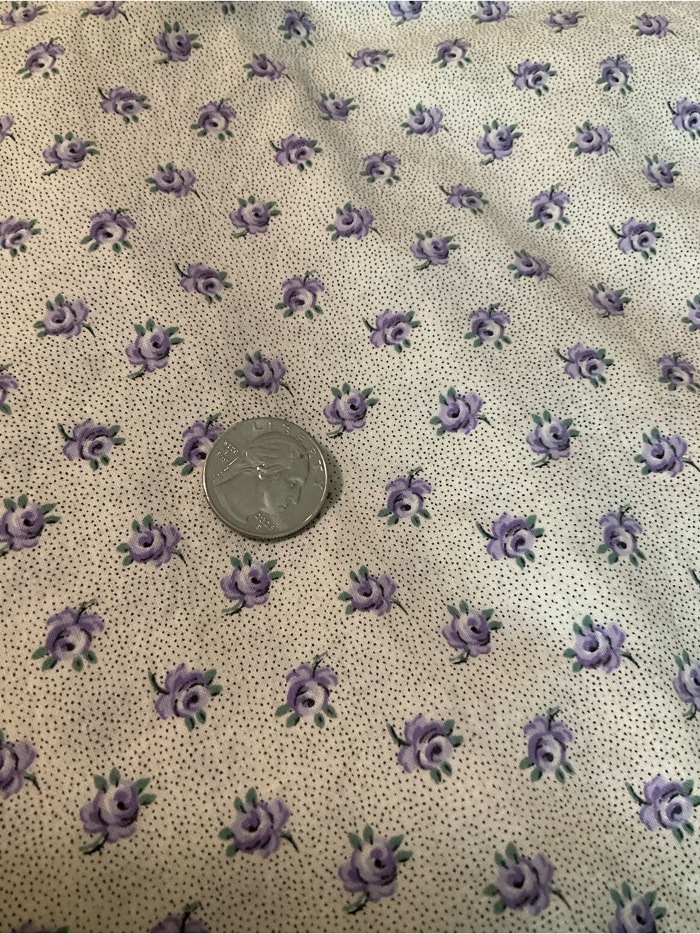 Vintage Fabric Lavender Floral Cotton